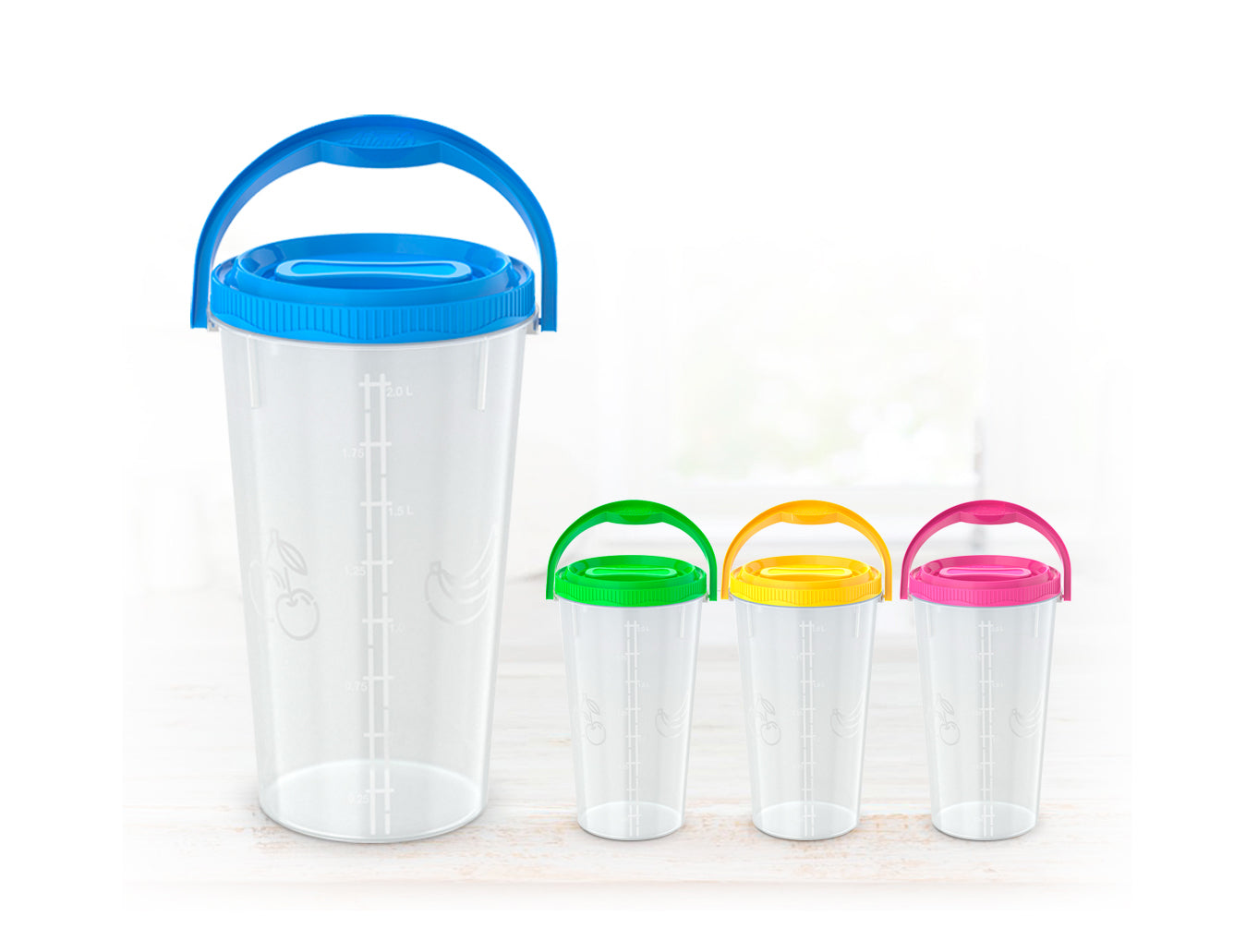 Bote juguero de 2.25 Lt. color traslúcido