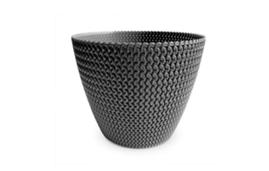 Maceta de plástico para jardín, chica color gris oscuro 21x18