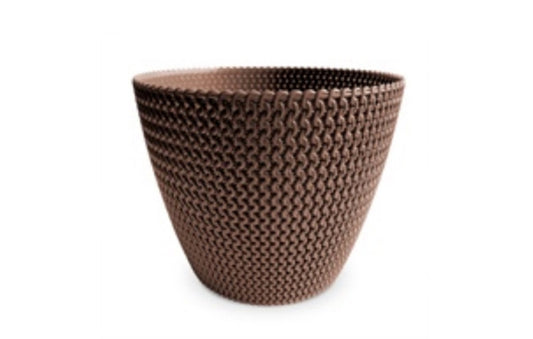 Maceta de plástico para jardín, chica color chocolate 21x18