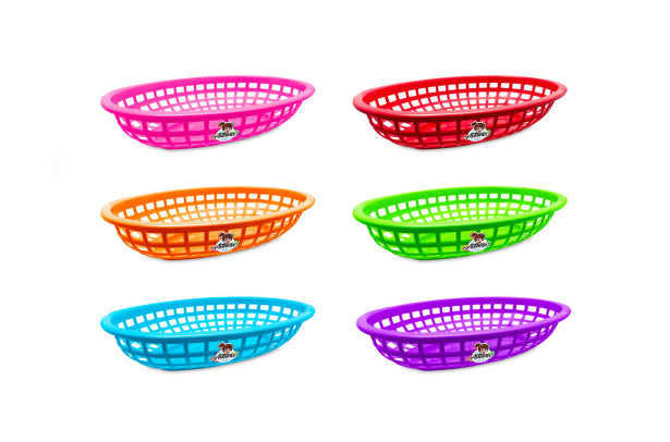 Canasta botanera, rosa, azul, rojo y amarillo