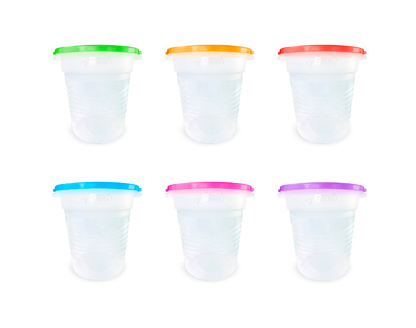 Bote Mérida traslúcido de 40 Lts. tapa de colores