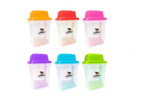 Tupper chilero de 900 Ml. traslúcido con tapa de color