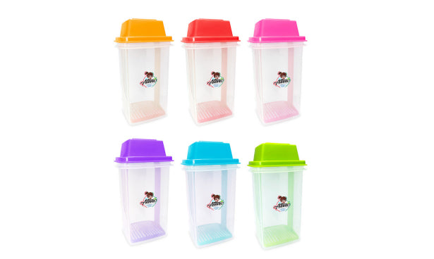 Tupper chilero de 1200 Ml. traslúcido con tapa de color